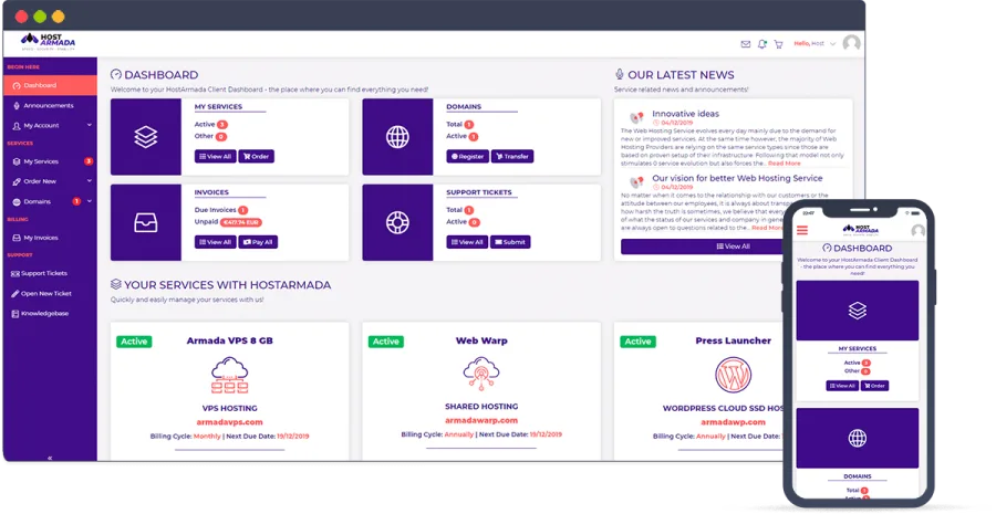 Building a site with HostArmada